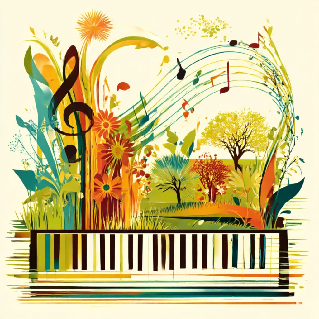 Nature music and art are combined. 